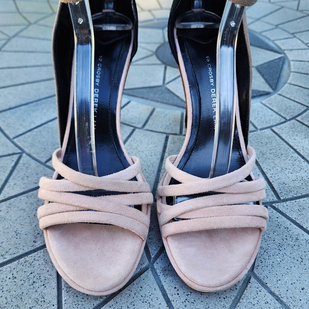 10 Crosby Derek Lam Jules Colorblock Suede Ankle Strap Heels 9.5 - Picture 5 of 12